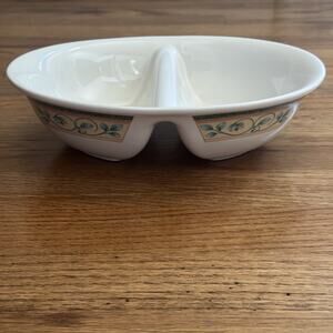 Pfaltzgraff French Quarter 10" Divided Vegetable Serving Bowl Stoneware Retired